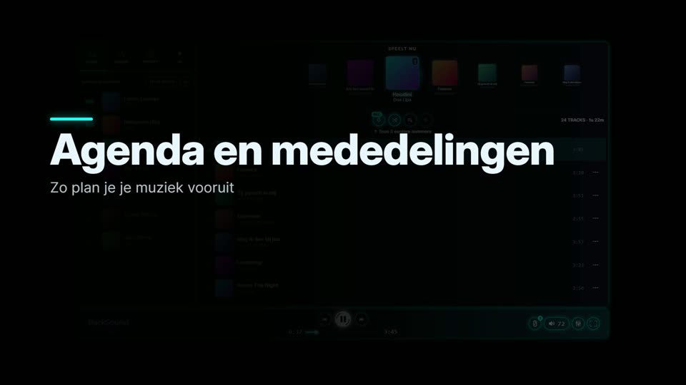 Zo plan je muziek en mededelingen vooruit