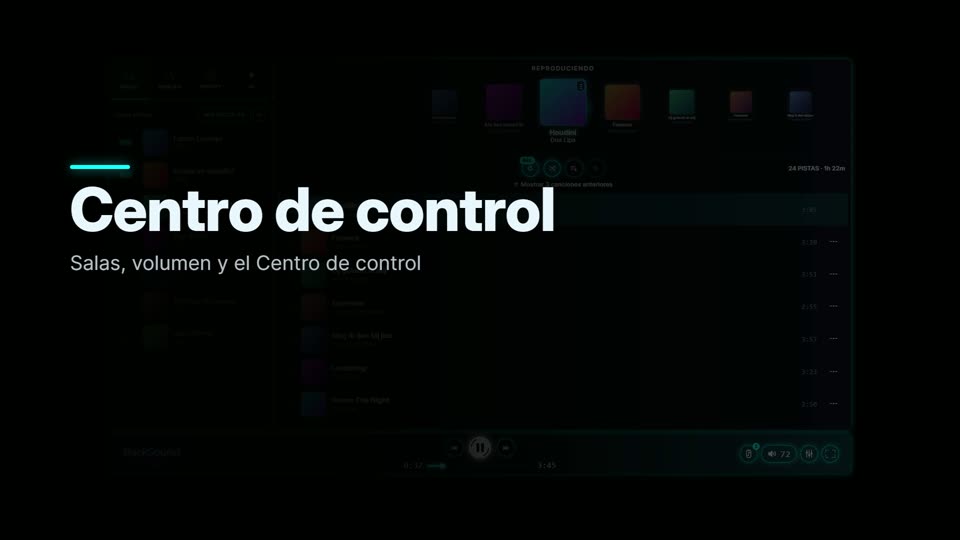 Cómo usar las salas, el volumen y el Centro de control